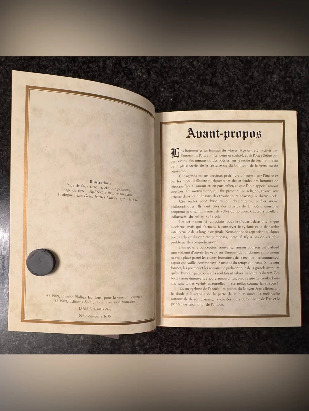 Vintage French Perpetual Calendar Book  Agenda de L'Amour Courtois